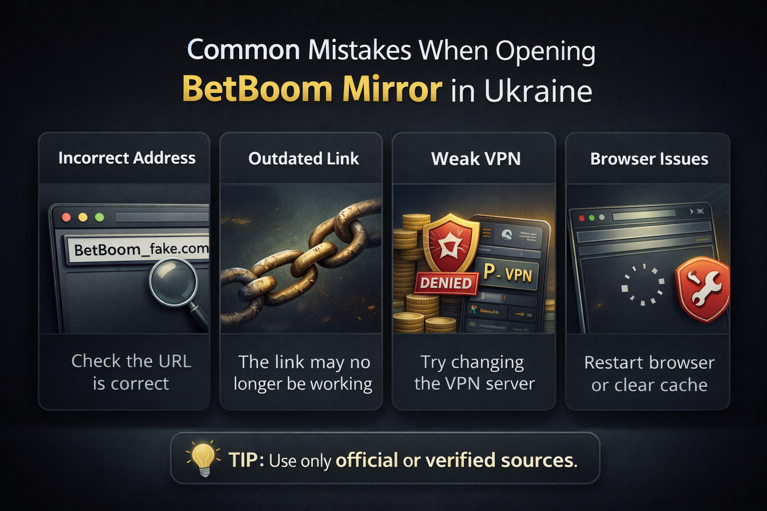 Частые ошибки при открытии зеркала в БК Bet Boom: сертификат, редиректы, кеш и решения